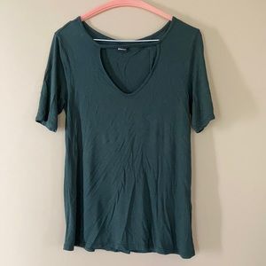 Forest green cut-out short sleeve